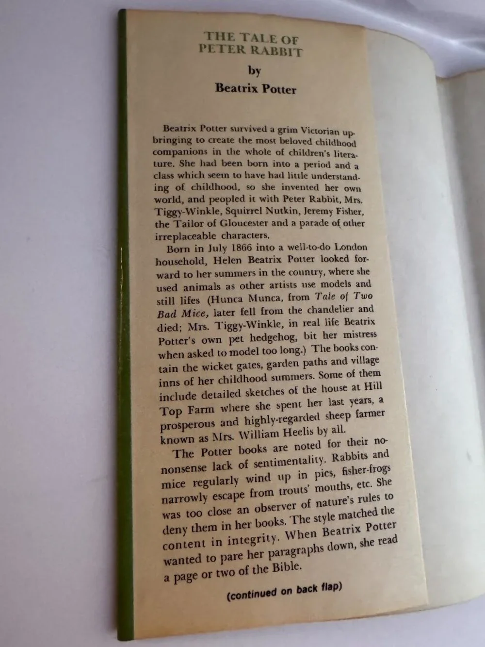 Beatrix Potter The Tale of Peter Rabbit Hardcover Dust Jacket Avenel Books 1988